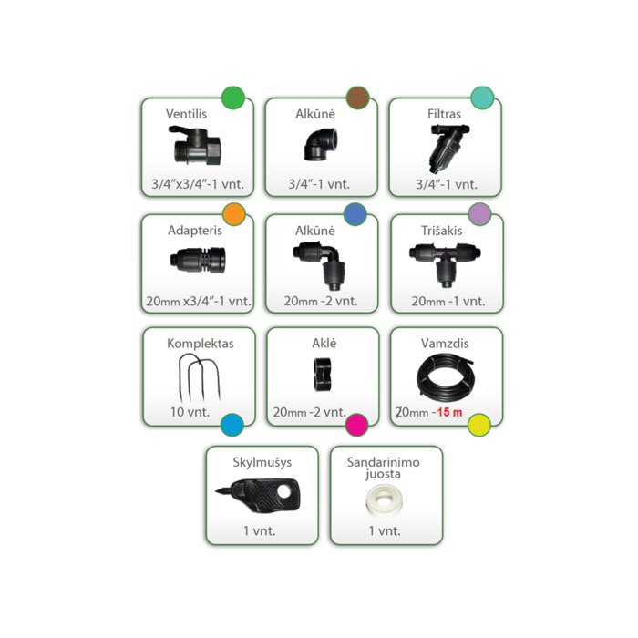 .&Scaron;iltnamio laistymo sistema  Keturkojis  gravitacinis 15m 24