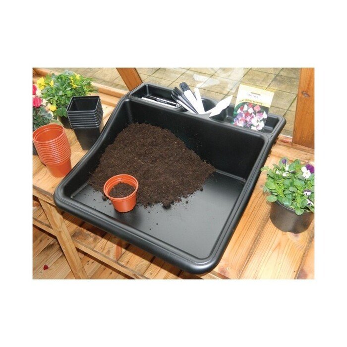 Sodinimo padėklas su skyreliais, juodos spalvos 5