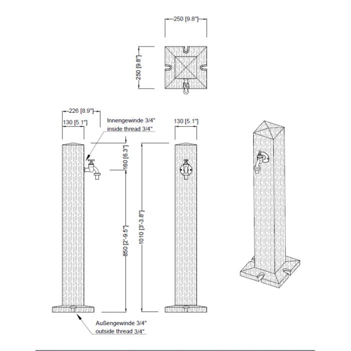 Vandens kolonėlė Woody, tamsi 7