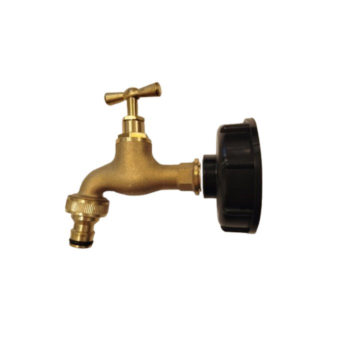 Pajungimas prie IBC konteinerio 60mm su žalvariniu kraneliu 1