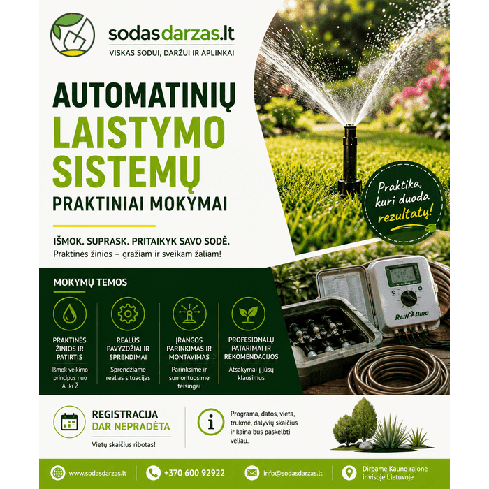 Automatinių laistymo sistemų praktiniai mokymai