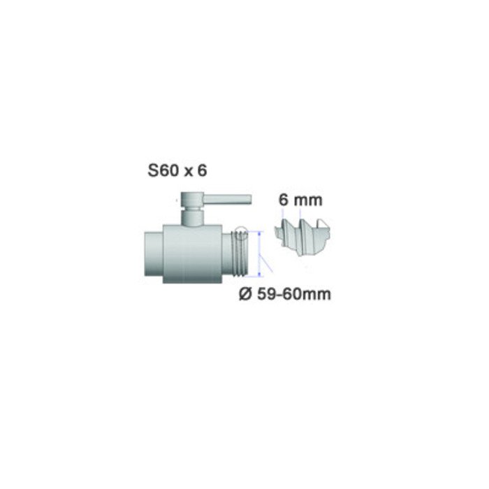 IBC pajungimas 60mm x 1  vidinis sriegis