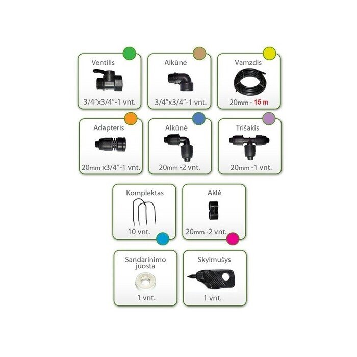 .&Scaron;iltnamio laistymo sistema  Keturkojis  vandentiekiui 15m 15