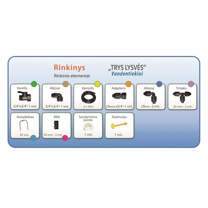.&Scaron;iltnamio laistymo sistema  Trys lysvės  vandentiekiui 15