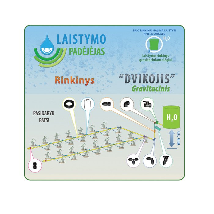 .Šiltnamio laistymo sistema  Dvikojis  gravitacinis